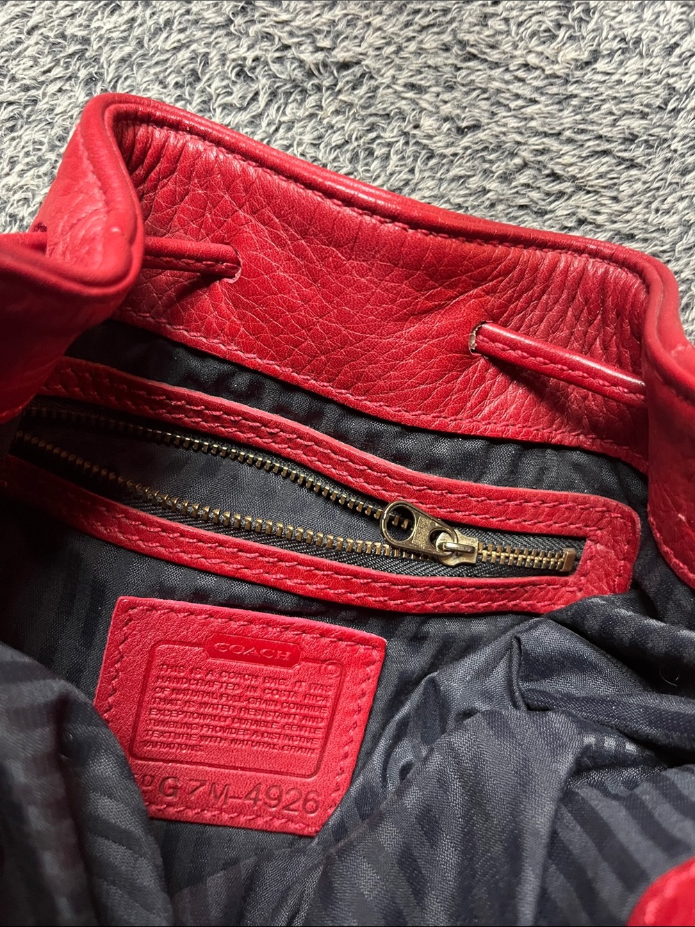 Coach Sonoma 4926 red drawstring purse EUC - Picture 7 of 12